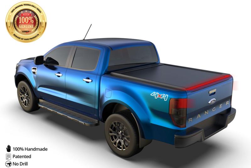 Persiana Tessera Roll+ persiana enrollable en Negro Mate Ford Ranger/Rapor 2012-2022 (doble cabina)