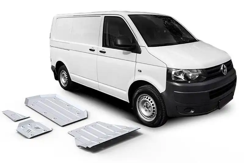 Kit de protecciones de bajos RIVAL aluminio 6mm VW T5/T6 4motion (4 piezas) - motor + caja de cambios , tubo de escape , depsito de combustible ,diferencial