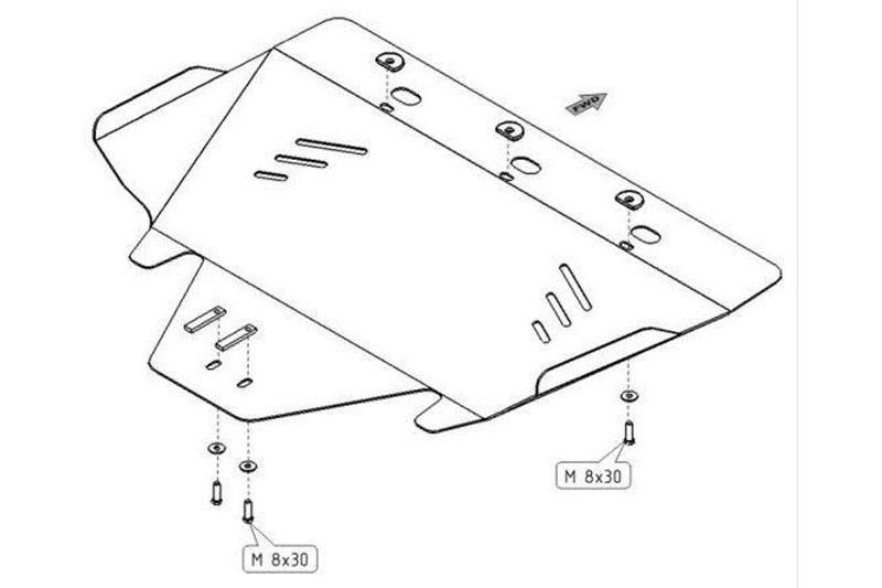 ALUMINIUM Skid plate Sheriff for Subaru Outback 1998-2003