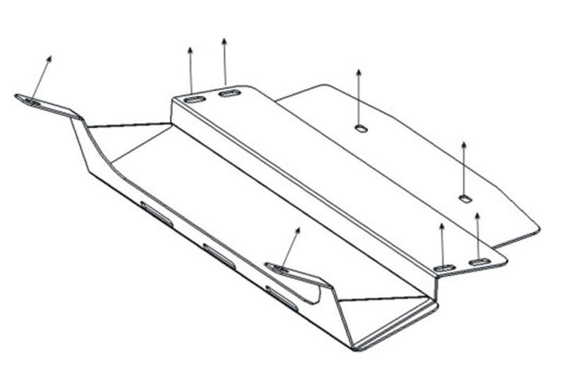 Front Skid plate steel 2.5mm Sheriff for Toyota Land Cruiser HZJ105  (4.2D; 4.5; 4.7) with winch