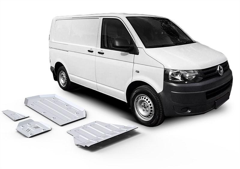 Kit de protecciones de bajos RIVAL para Volkswagen Transporter T5/T6 4motion - Kit de 4 piezas en Aluminio 6mm. 