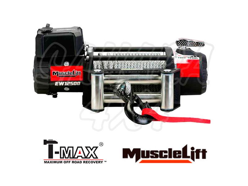 Cabestrante Muscle-Lift MW12500 12V de 5665kg - Caja de Reles Separada 5670 Kg de arrastre ,Cable de acero 