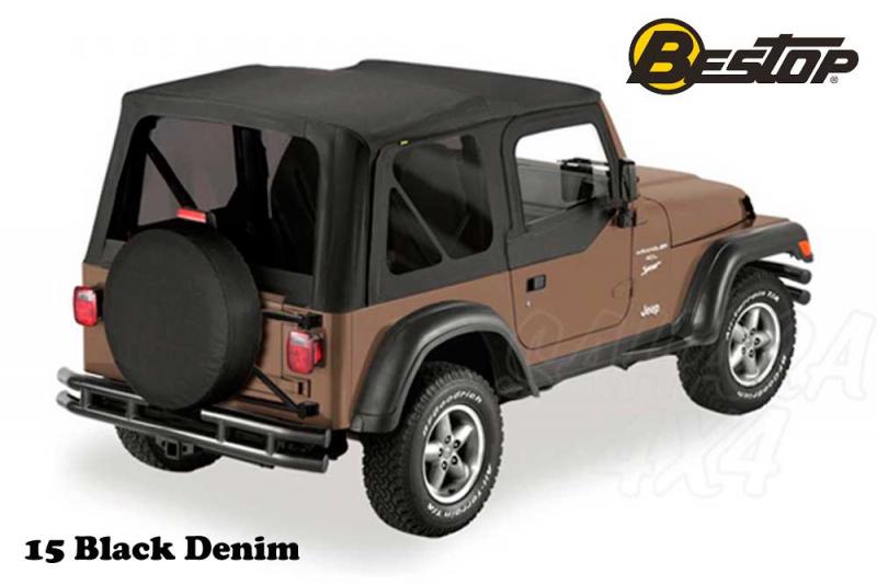 Capota Bestop recambio para Jeep Wrangler TJ 96-02 - Sin kit de montaje ,cristales tintados , incluidas medias ventanas delanteras