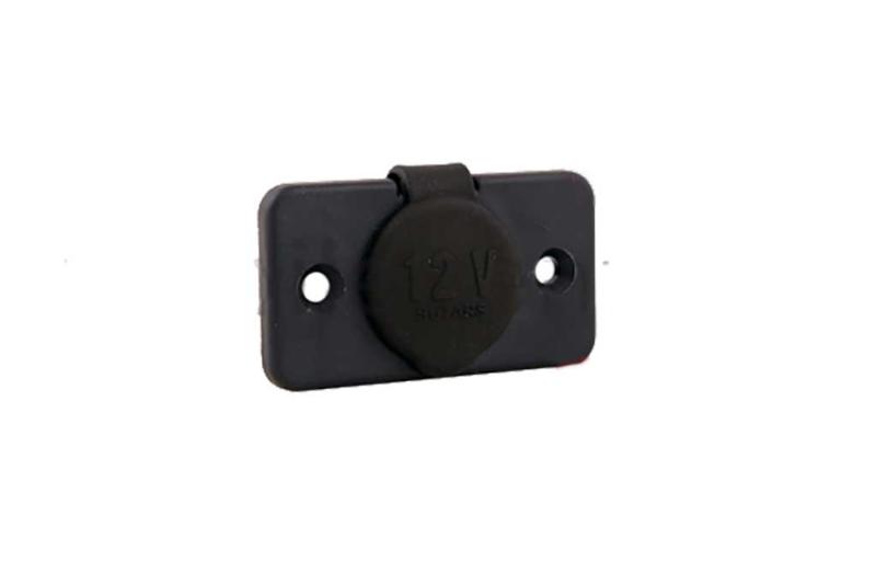 Base 12v rectangular Sutars - Base mechero 12v de 16 amperios con tapa para montar en rectangular de 28mm con dos agujeros para tornillos