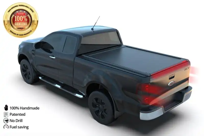 Persiana Tessera Roll+ persiana enrollable en Negro Mate Ford Ranger 2012-2022 (Extra cabina) - Valida Extra Cabina