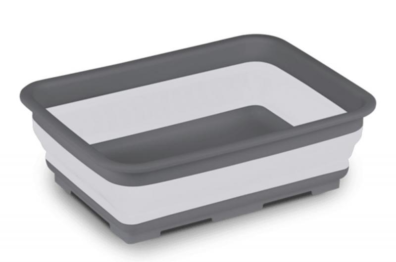 Cuenco plegable Kampa - Lavadero de cocina plegable rectangular gris