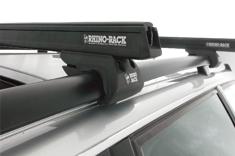 2 Barras de techo Rhino Rack Havy Duty CXB Negras para NISSAN Pathfinder Ti 4dr 4WD con barras