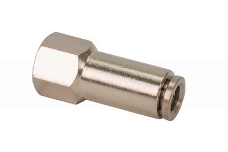 Conector Recto para tubo de 1/4 a rosca de 1/4 HEMBRA