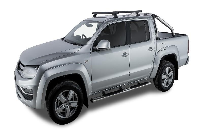 Heavy Duty RCH Black 2 Bar Roof Rack VOLKSWAGEN Amarok 2H 4dr Ute Dual Cab 11 to 23