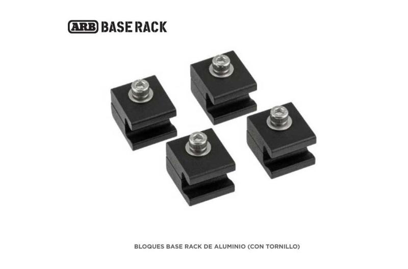 Bloques base rack Aluminio con tornillo , 4 unidades