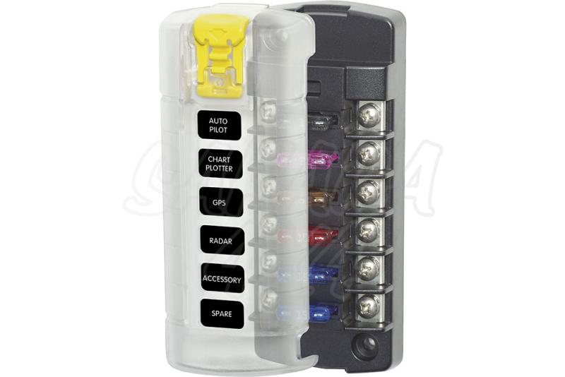 ST Blade Fuse Block - 6 Independent Circuits with Cover