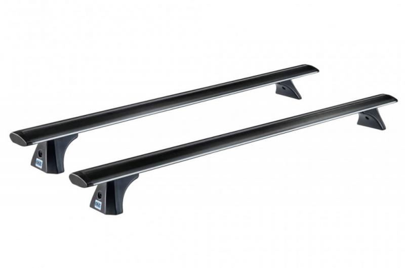 2x barras CRUZ Airo Dark X128 - Barras aerodinámicas de aluminio. Acabado negro texturado. 