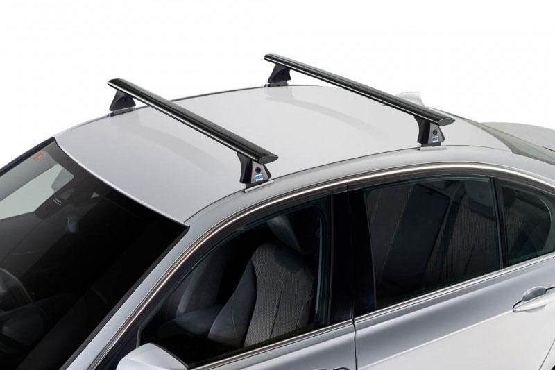 Kit de barras aluminio CRUZ Airo FIX Dark Kia Sorento 5p (III/UM - railing integrado) (2015-->2020) - Tipo de fijación: I Railing integrado