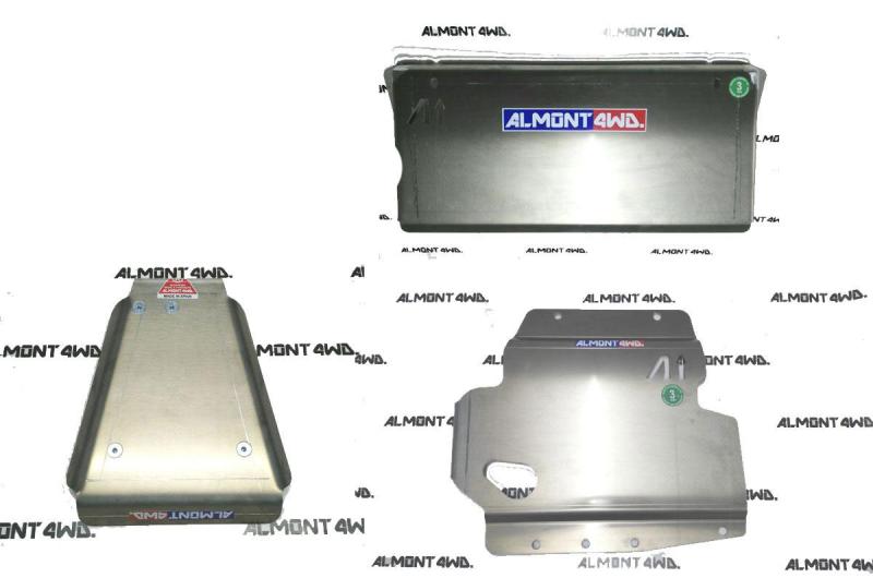 Pack Protectores Almont 4WD Pathfinder R51; Frontal+Motor+Cambio+Deposito 6mm+Diferencial trasero