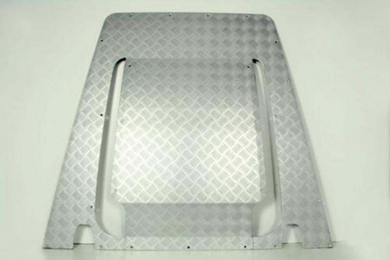 Silver 1 piece bonnet chequer plate for Defenders 2007 on