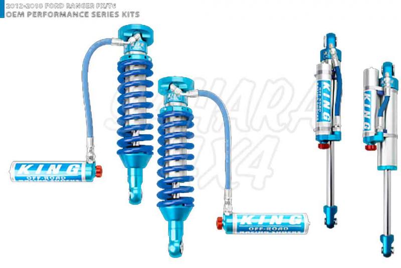 Kit 4 King Shocks 2.5 for Ford Ranger 2020- (US model) - King OEM Performance Series Shocks
Front 2.5 Coilovers w/ Internal Res (With front springs)
Rear 2.5 Shocks w/ Remote Res