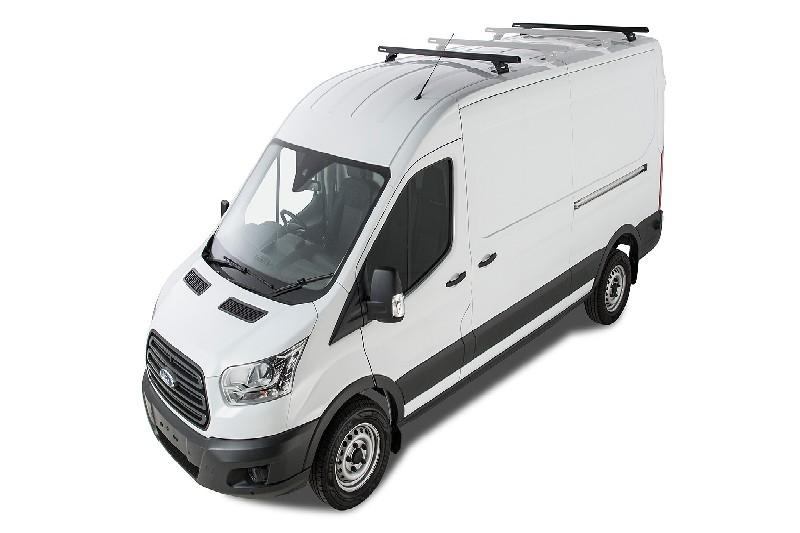 Heavy Duty RLT600 Black 2 Bar Roof Rack FORD Transit 2dr Van LWB (Mid/High Roof) 01/14 On