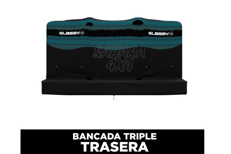 Funda de asiento triple trasera impermeable GLASSY Fiji (Estampado Fiji) - * Comprobar medidas y compatibilidad en detalles. Precio por unidad.