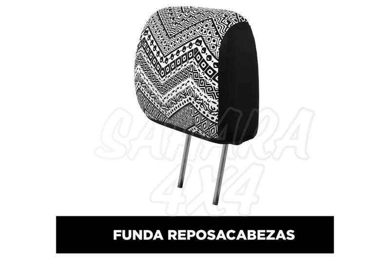 Funda reposacabezas GLASSY Etnica (Blanco y negro)