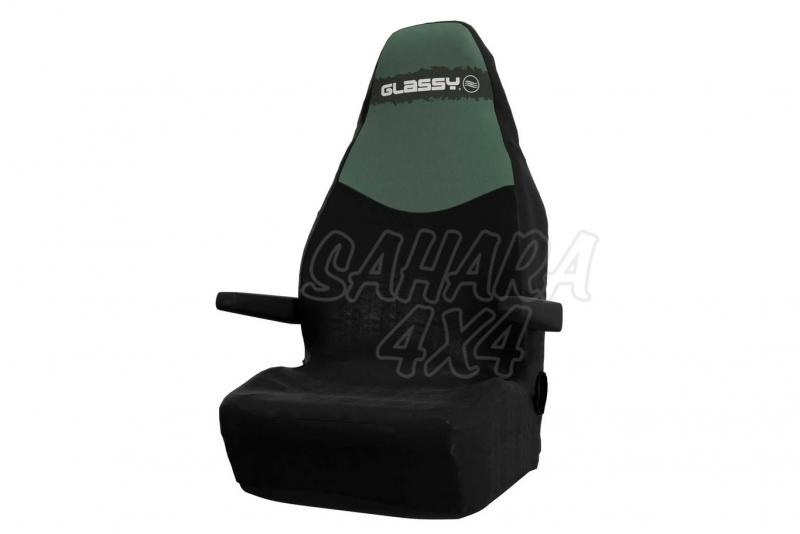 Funda de asiento individual impermeable GLASSY Army (Verde militar y negro) - * Comprobar medidas y compatibilidad en detalles. Precio por unidad.