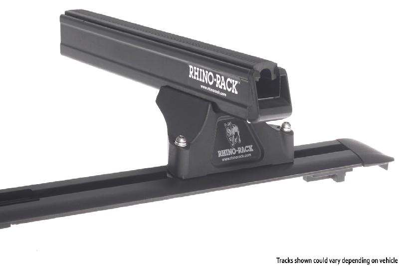 2 Barras de techo Rhino Rack Heavy Duty RLTF Negras NISSAN Navara D40 