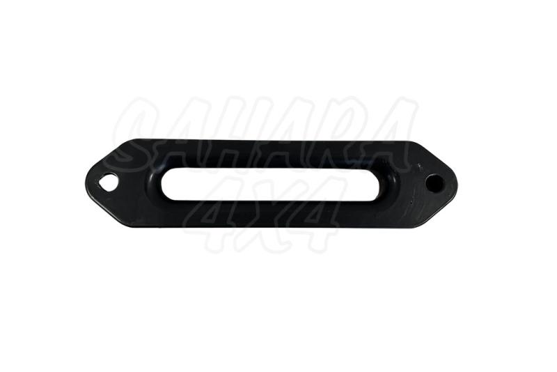 Steel fairlead for synthetic rope or steel rope