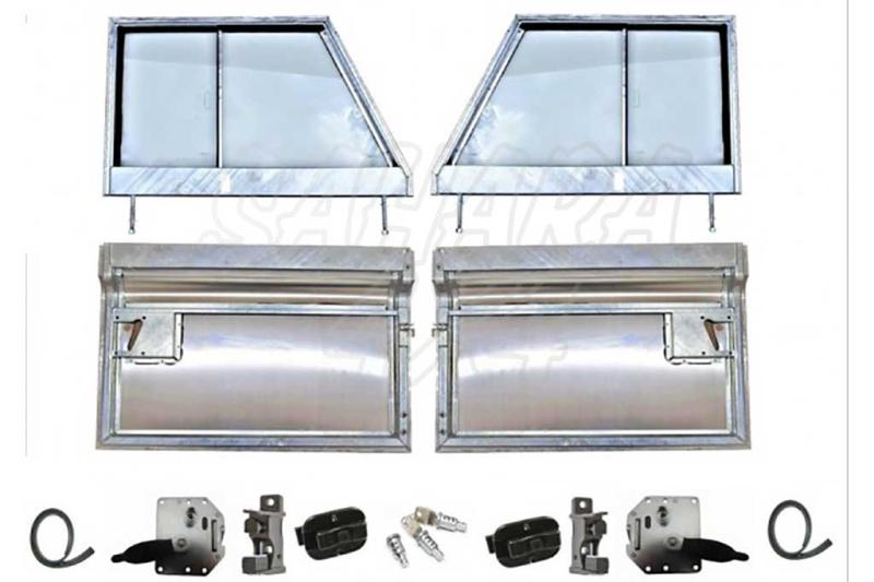 Galvanized doors for Land Rover Defender from 1983-2016 in Land Rover series style