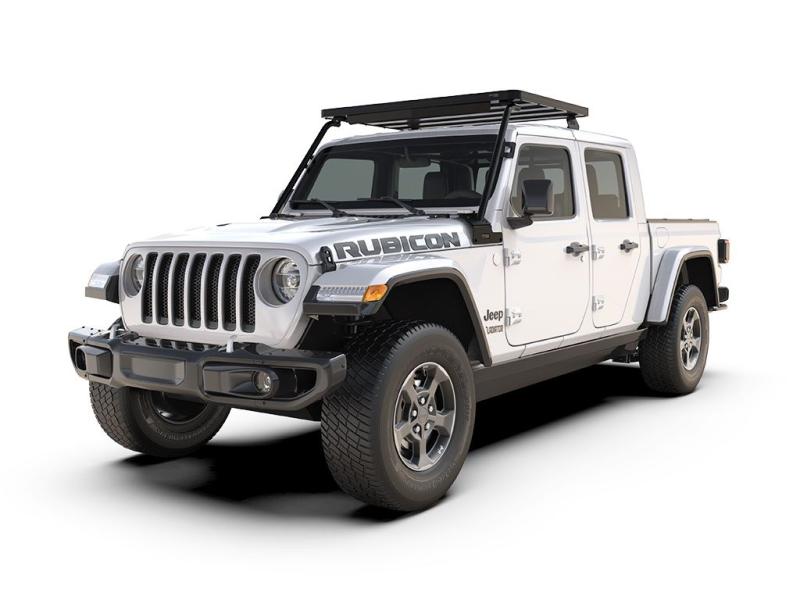 Jeep Gladiator JT (2019-Current) Cab Over Camper Slimline II Roof Rack Kit - by Front Runner - Fit a Front Runner Roof Rack and load up additional overland accessories such as jerry cans and light bars on your Jeep Gladiator JT when fitted with a Cab Over Camper. The highly versatile Slimline II Roof Rack is compatible with a wide range of accessories, allowing you to gear up for any adventure.