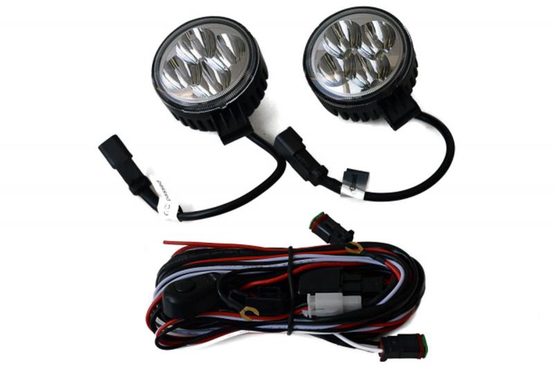 Pareja de focos LED Redondos + cableado