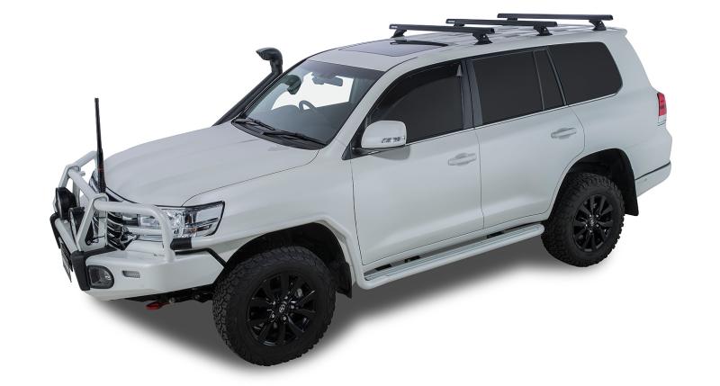 Heavy Duty RCH Black 3 Bar Roof Rack TOYOTA LandCruiser 200 Series 5dr 4WD 07 to 21 - The Heavy Duty RCH High Locking Leg roof rack system is specifically moulded to fit a select range of vehicles which feature factory mounting points. By attaching via your vehicles mounting points, you can be assured of a perfect fit.