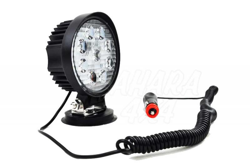 Faro de trabajo magnetico Redondo 1400 LM 10-30v 9 Led 3 W (27W) 10-30V - 12v y 24 v 27 w