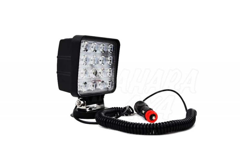 Faro de trabajo magnetico cuadrado 2400 LM 10-30v 16 Led 3 W (48W) 10-30V