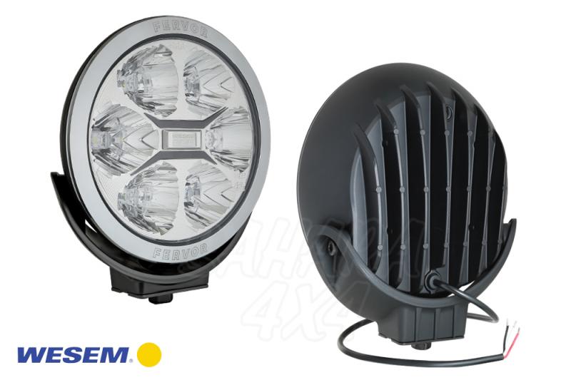 Faro largo alcance Wesem LED CE 18CM - 12/24V 3000LM 25CD  - Unidad de faro ,incluye tapa negra Homologacion E20