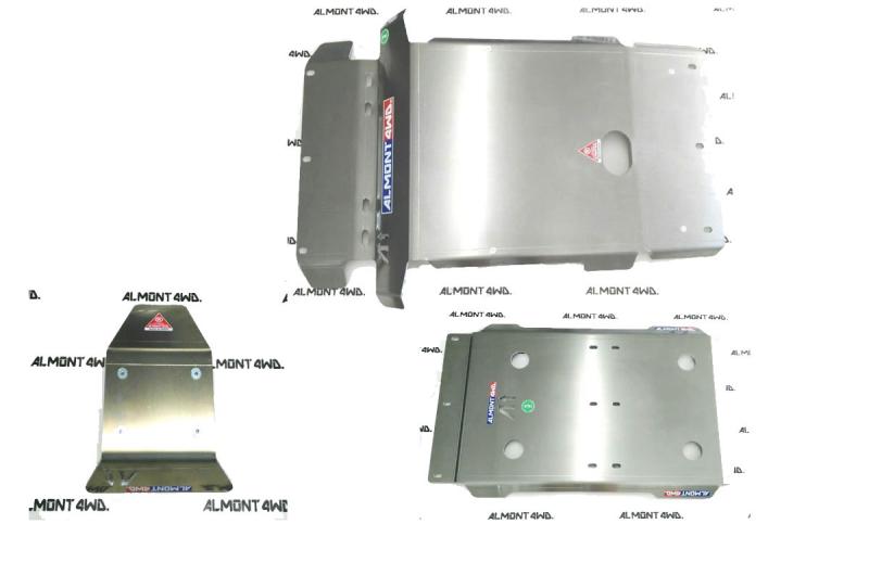 Pack Protectores Almont 4WD  Land Cruiser 150 ; Frontal+Cambio+Deposito 6mm+Diferencial trasero