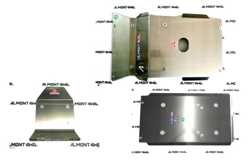 Pack Protectores Almont 4WD  Hilux Vigo; Frontal+Cambio+Deposito 6mm+Diferencial trasero