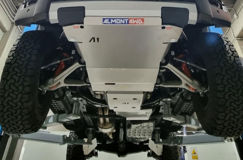 Front ALMONT 4WD Skid plate 8 mm for Ford Ranger Raptor V6 2023 - Duraluminium H111 8 mm