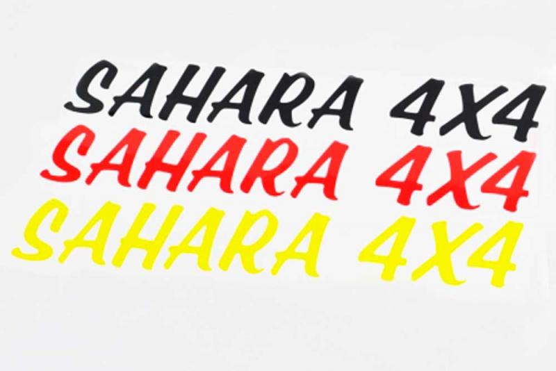 Pegatina troquelada Sahara 4x4 100 cm  - Medidas aproximadas ancho 100 cm
Pegatina troquelada en vinilo Sahara 4x4 , Unidad.
