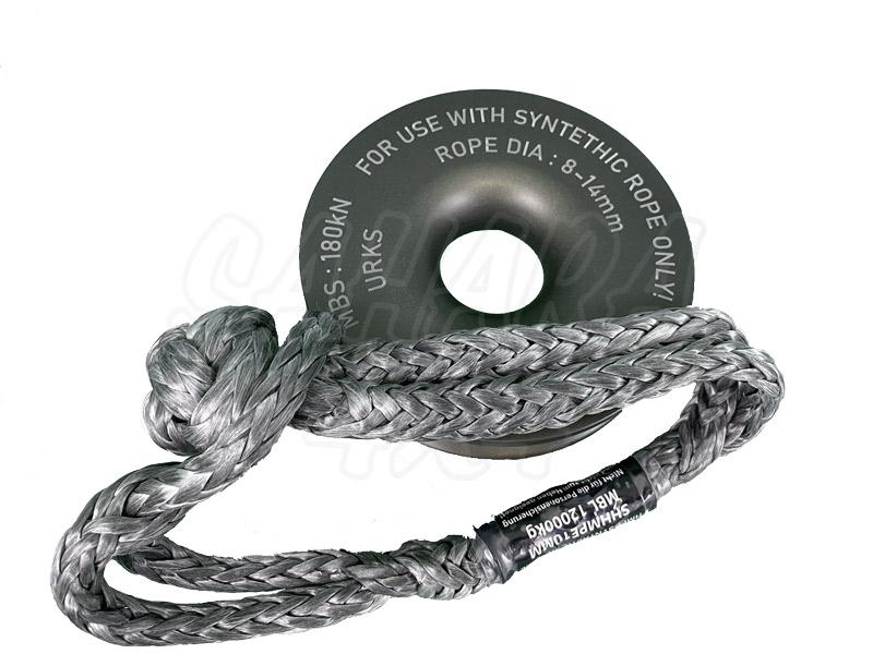 Snatch Block for plastic ropes with optional soft shackle - For ropes 8mm to 14mm. Optional soft shackle Grey or Orange