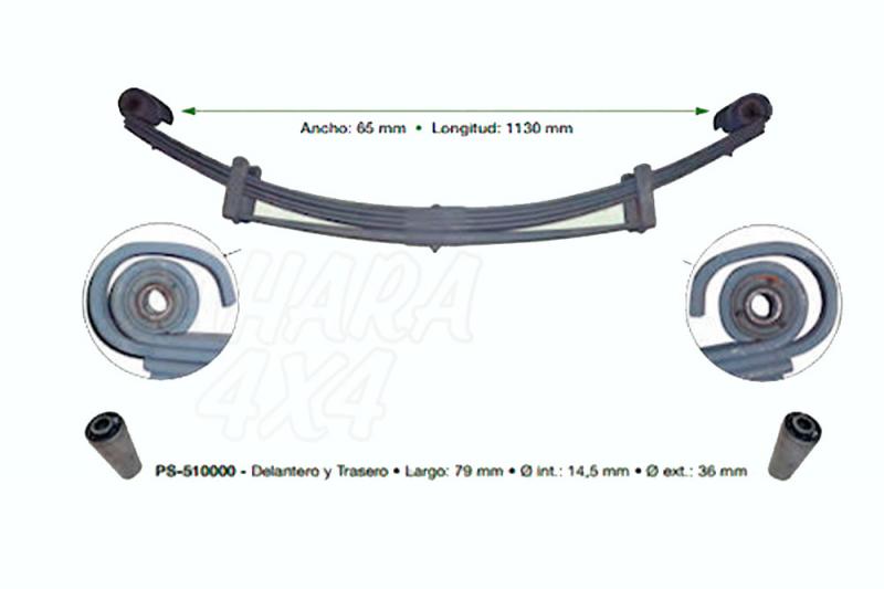 Ballesta trasera STD para Santana Anibal  - Ancho 65 mm , longitud 1130 mm , 4+1 hojas