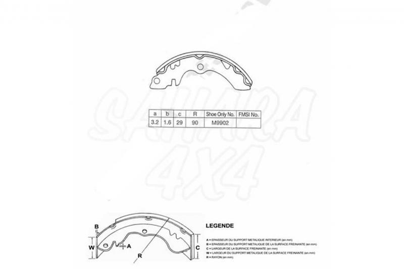 Zapata de freno trasero para Suzuki Samurai/SJ