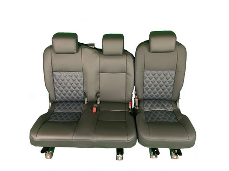 Kit de tapicera de asiento Double Diamond Defender PUMA traseros color Azul Negro