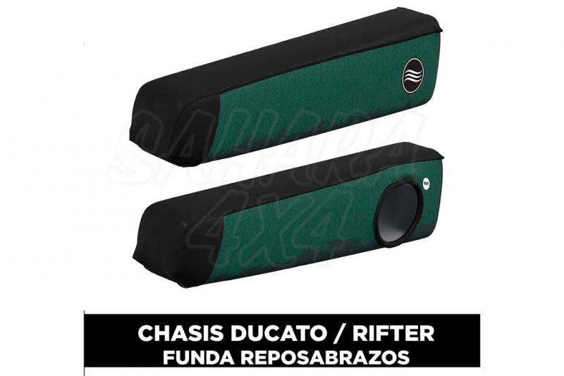 Funda reposabrazos Ducato/Rifter impermeable GLASSY Army (Verde militar y negro)