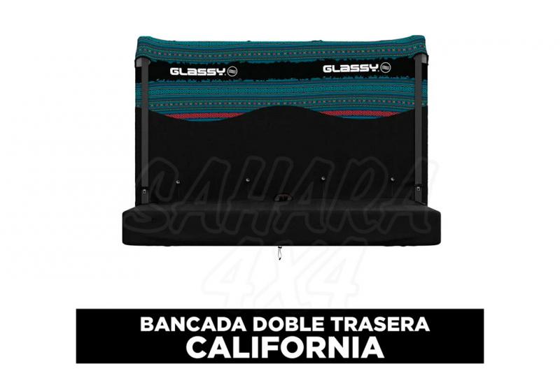 Funda de asiento doble trasera impermeable para VW California GLASSY Fiji (Estampado Fiji) - * Comprobar medidas y compatibilidad en detalles. Precio por unidad.