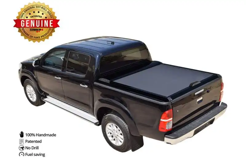 Roller cover aluminium black matt for Toyota Hilux Vigo 2005-2016 - For Double cab