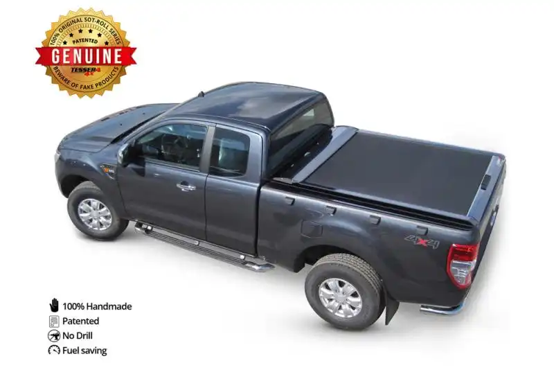 Persiana de aluminio enrollable negro mate (extra cabina) para Ford Ranger/Mazda BT50 2006-2012