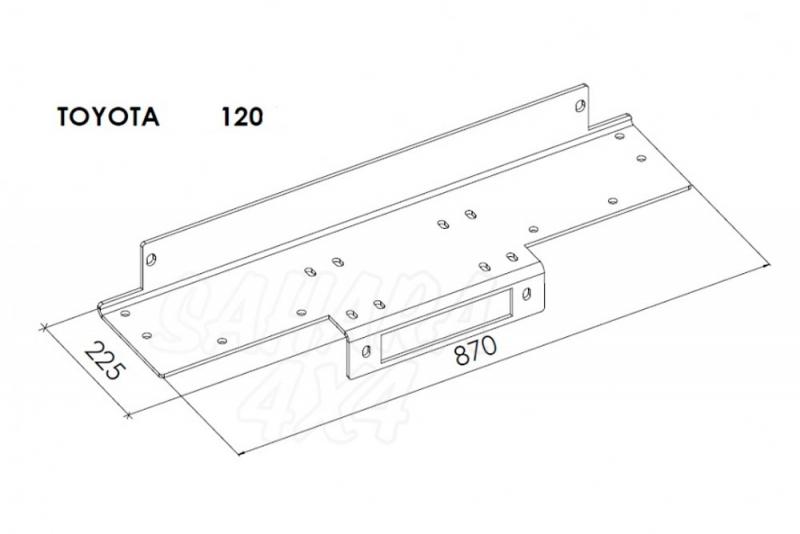 Hidden winch mounting plate - Toyota Land Cruiser 120 (2002 - 2009) / Land Cruiser 150 (2010 - 2013) - 