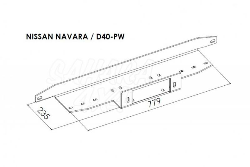 Hidden winch mounting plate - Nissan Navara (2010 - 2015)