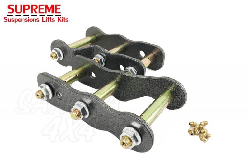 Rear shackle kit +25/50 mm for Nissan Navara D40