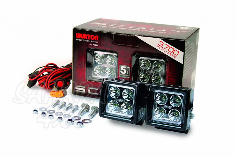 Barra led SCOUT WURTON 4+4 Leds (2 Faros Wurton) - Pareja de faros SCOUT LED.